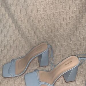 PrettyLittleThing Light Blue Block Heels